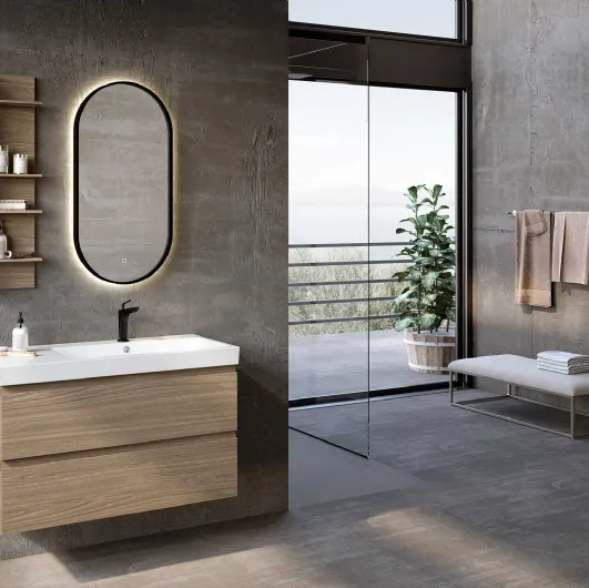 Suspended Bathroom Vanity Block Just C34 by Azzurra.