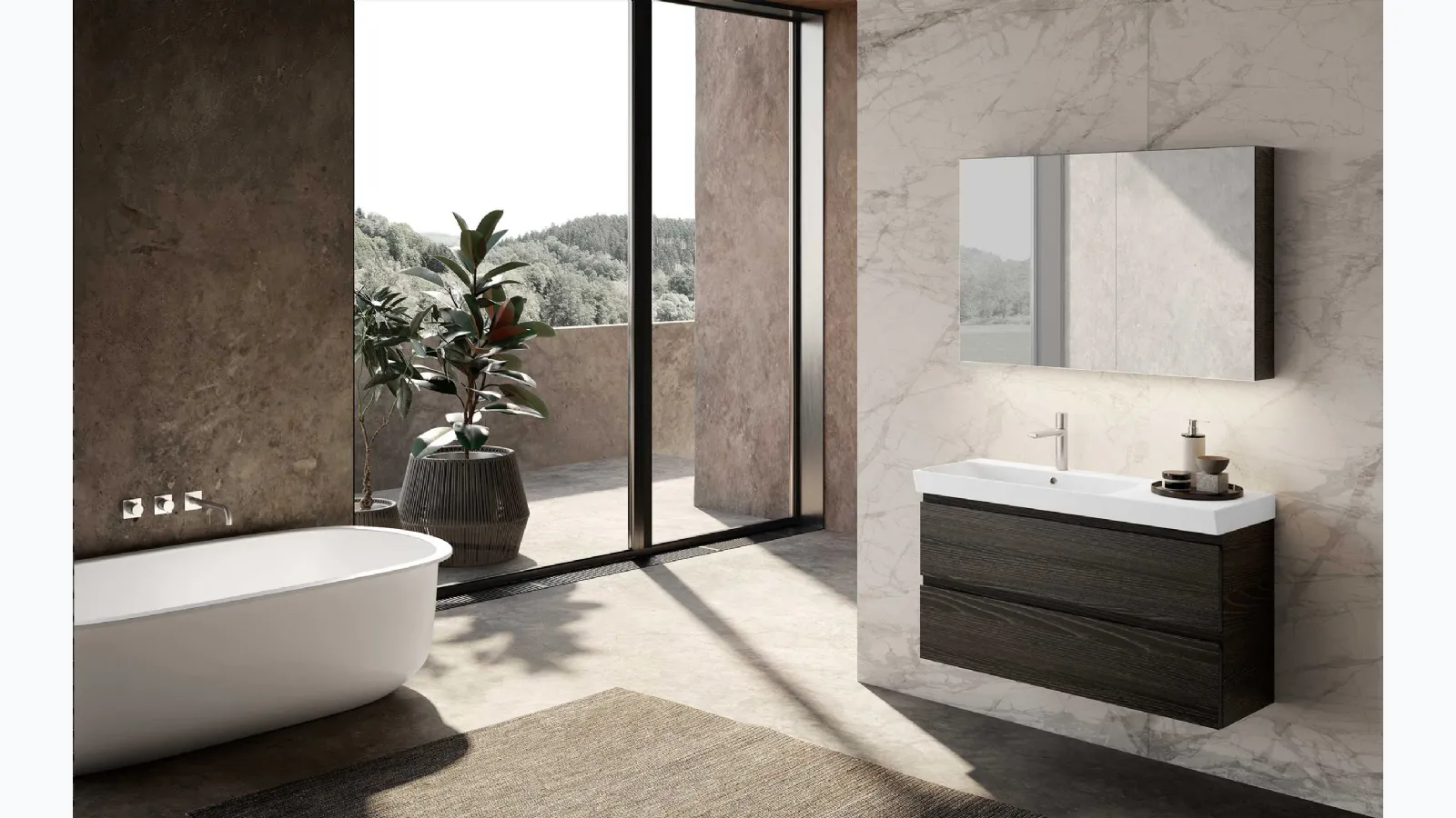 Bathroom furniture set Block Set-Up C35 by Azzurra