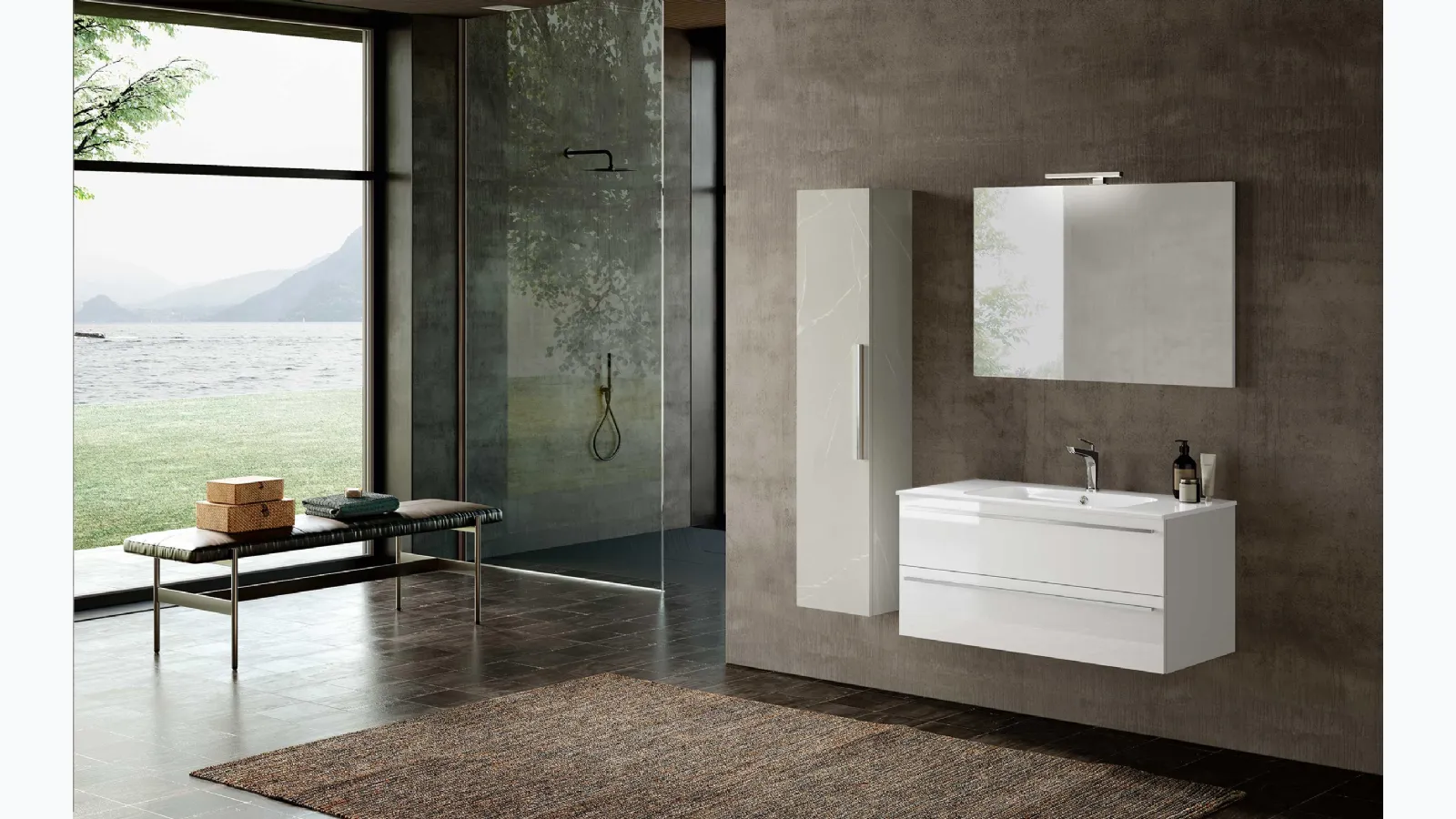 Bathroom Vanity Unit Block Slim C40 by Azzurra.