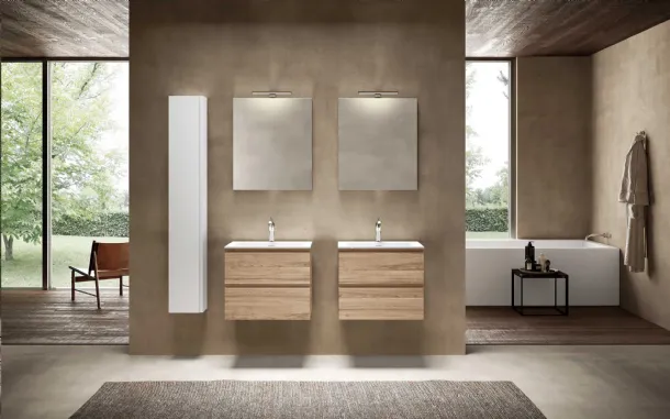 Suspended bathroom cabinet Block Syntesi C28 by Azzurra.