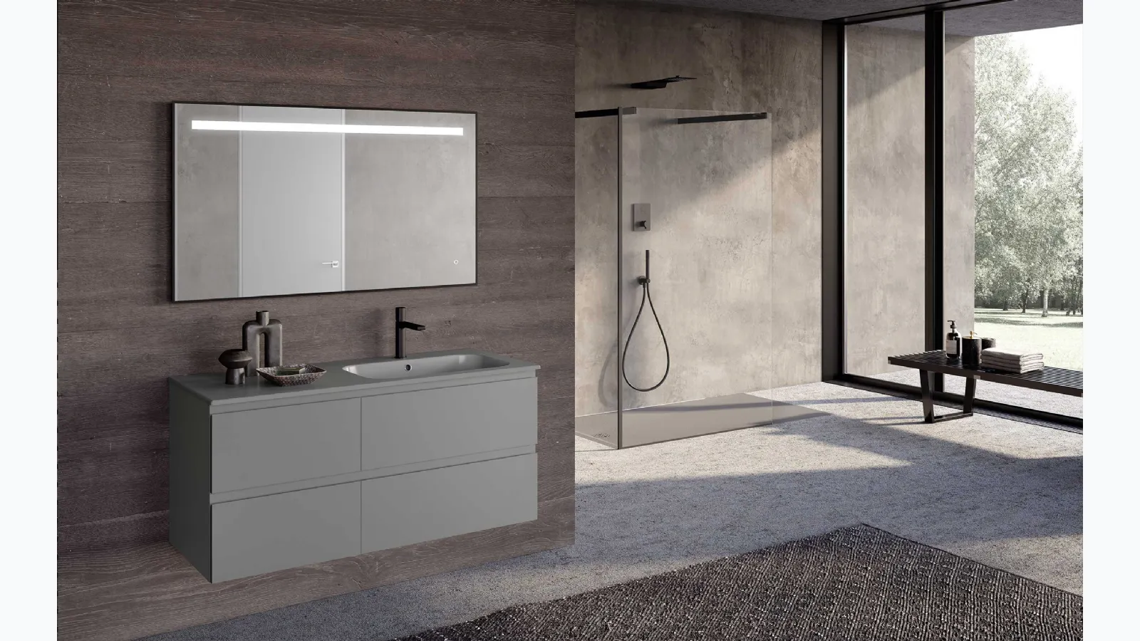Suspended Bathroom Cabinet Block System Slim C31 by Baxar.