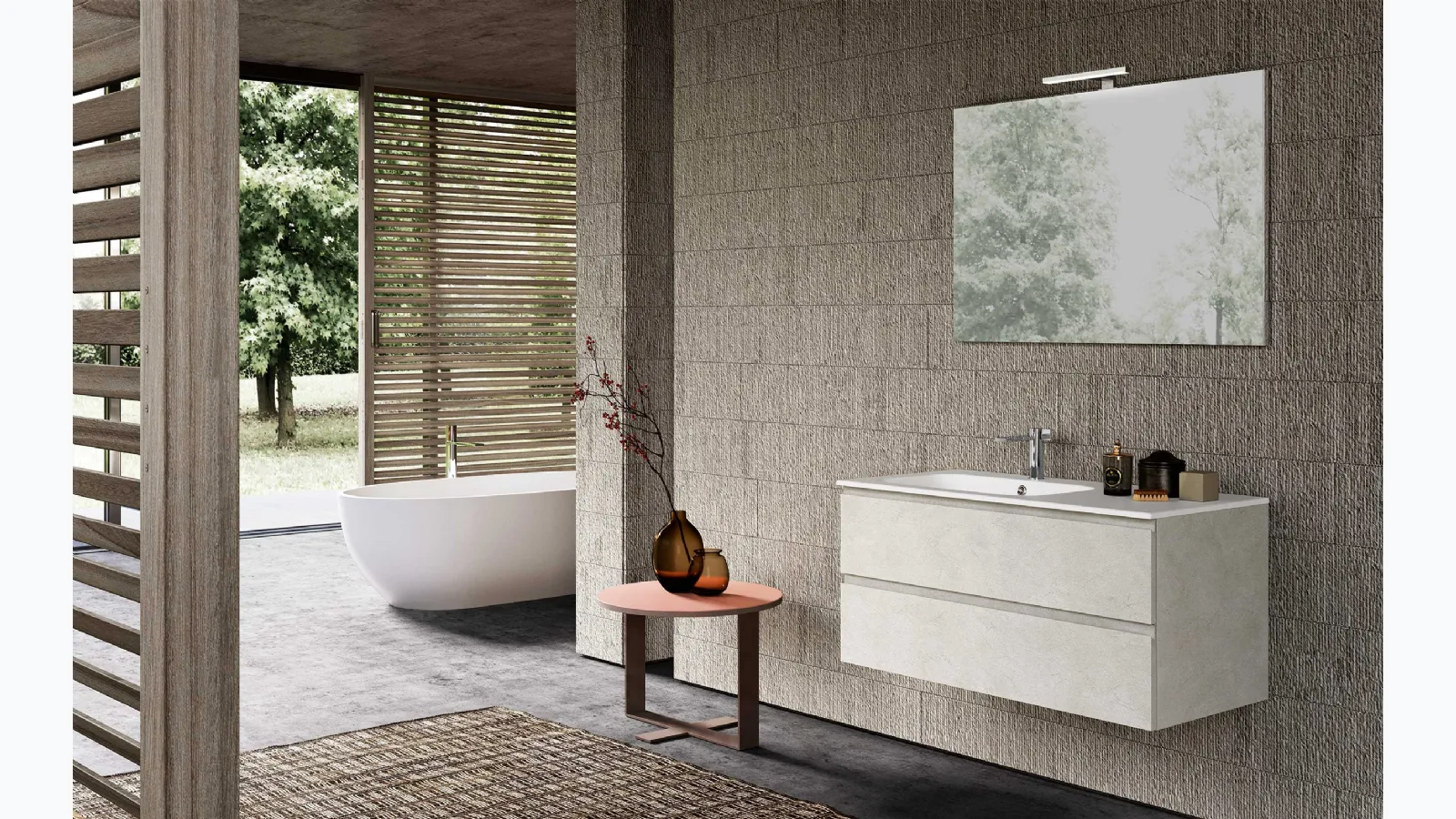 Suspended Bathroom Cabinet Block System Slim C39 by Baxar.