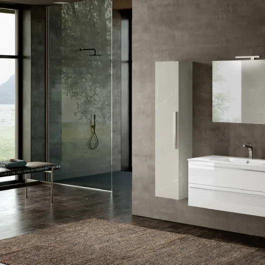 Suspended bathroom cabinet Block System Slim C40 by Baxar.