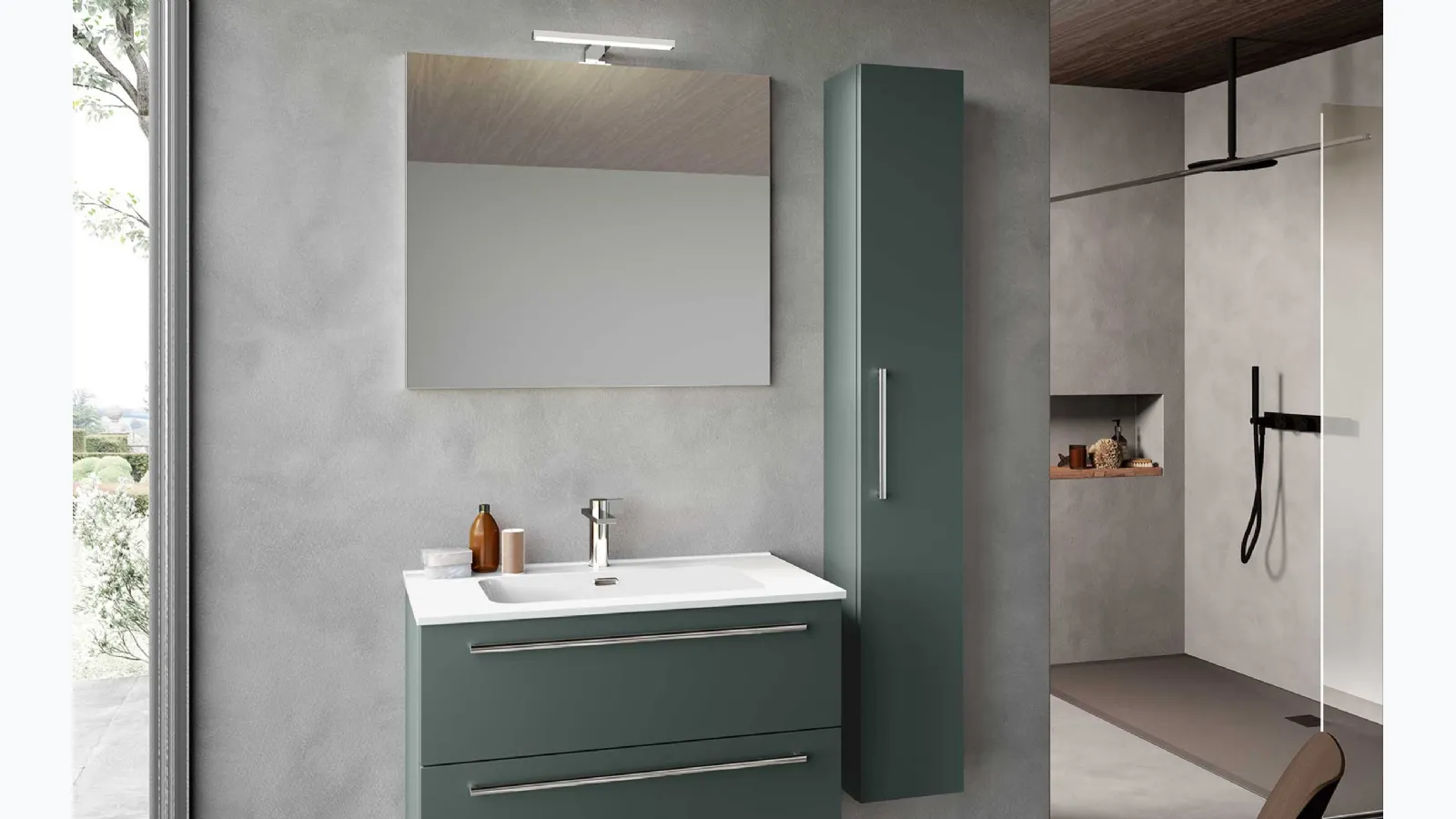 Suspended Block System Slim C41 Bathroom Furniture by Baxar