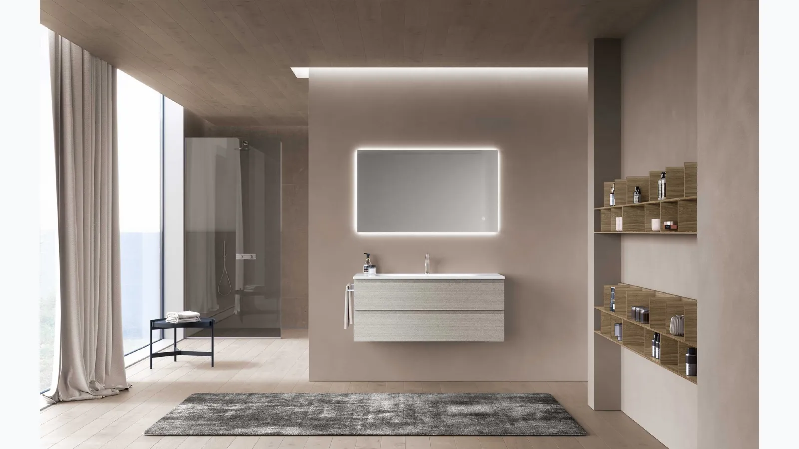 Wall-hung bathroom cabinet Block System Soft C20 by Baxar.