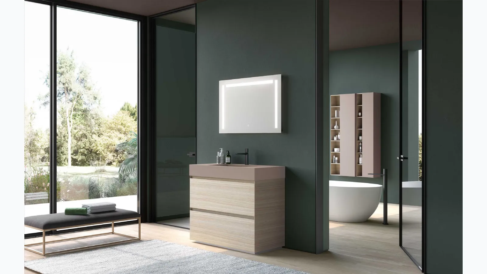 Bathroom furniture Block System Syntesi Box C24 by Baxar.