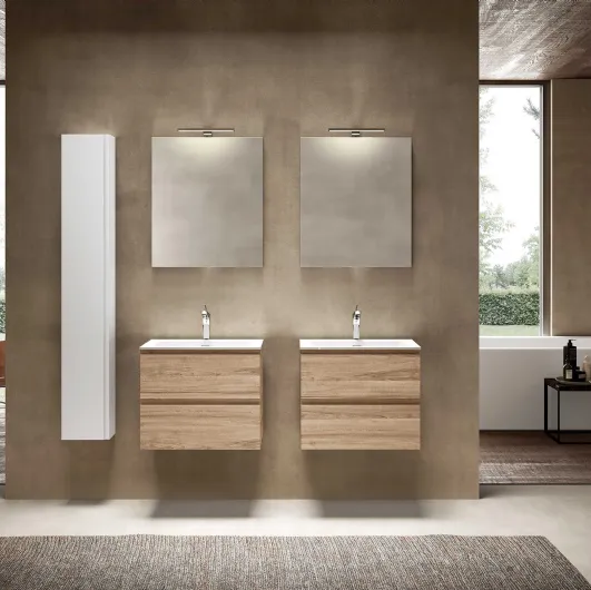 Suspended Bathroom Cabinet Block System Syntesi C28 by Baxar.