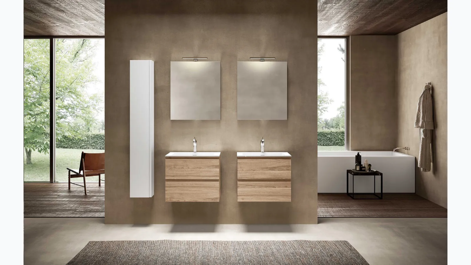 Suspended Bathroom Cabinet Block System Syntesi C28 by Baxar.
