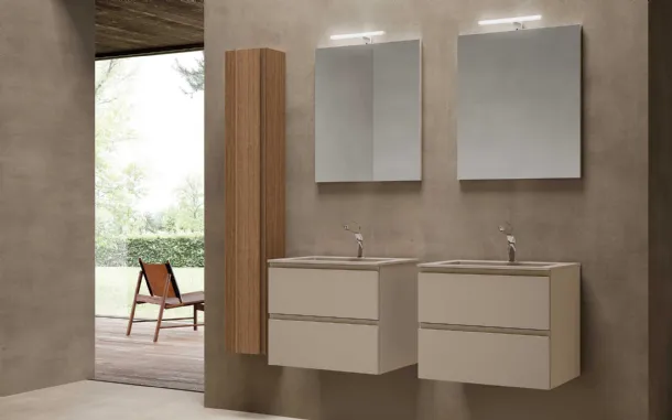 Suspended Bathroom Cabinet Block System Syntesi C29 by Baxar.