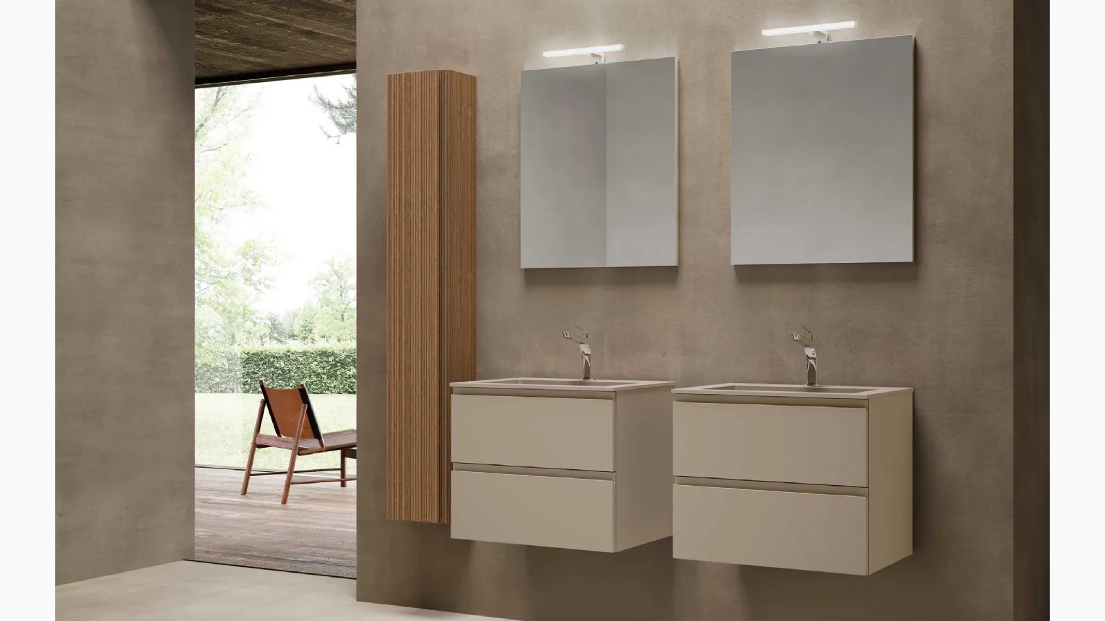 Suspended Bathroom Cabinet Block System Syntesi C29 by Baxar.