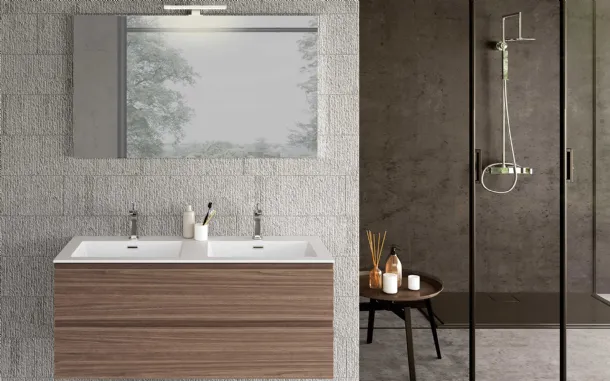 Suspended bathroom unit Block System Syntesi C33 by Baxar.