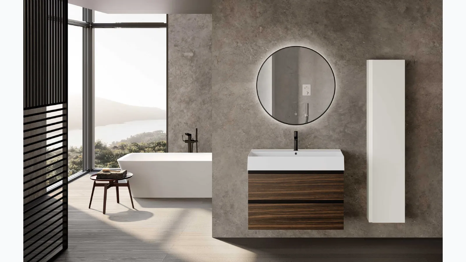 Suspended Bathroom Cabinet Block System Tube C27 by Baxar.