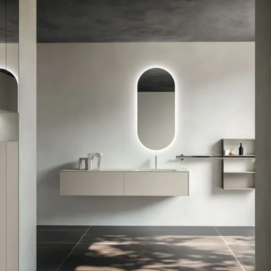 Wall-hung bathroom vanity Cartabianca 01 by Cerasa.