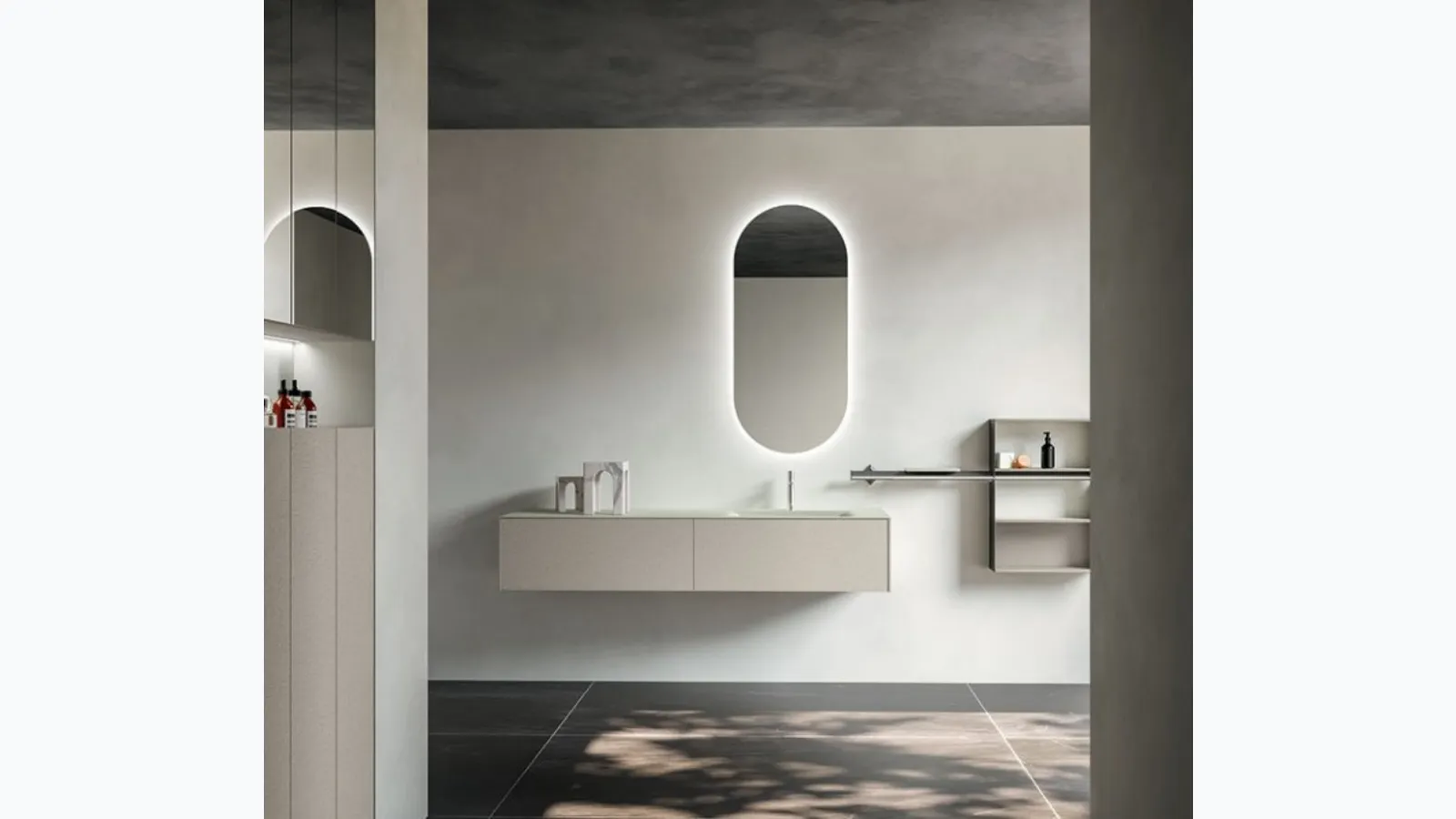 Wall-hung bathroom vanity Cartabianca 01 by Cerasa.