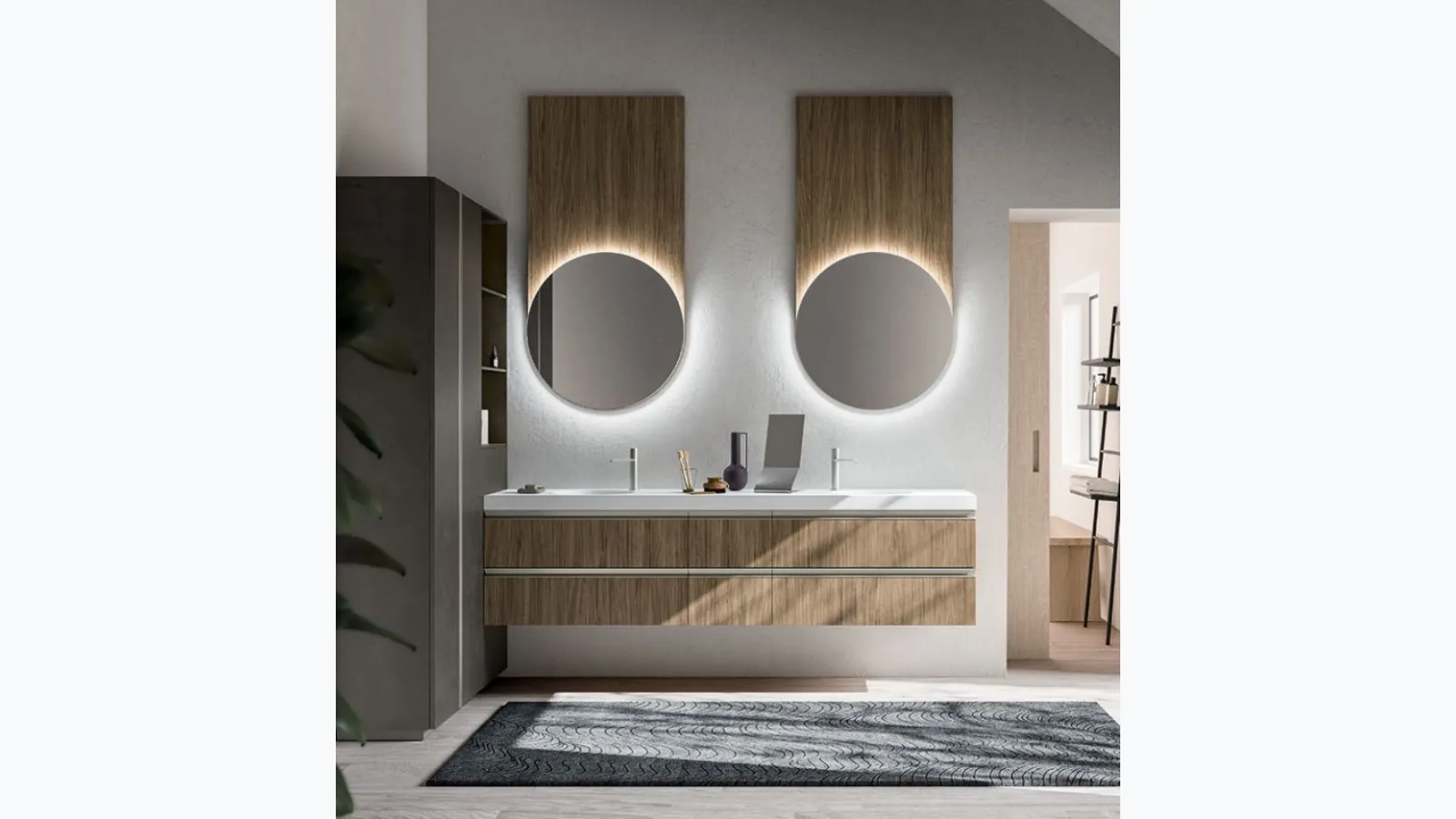 Suspended Bathroom Vanity Cartabianca 03 by Cerasa