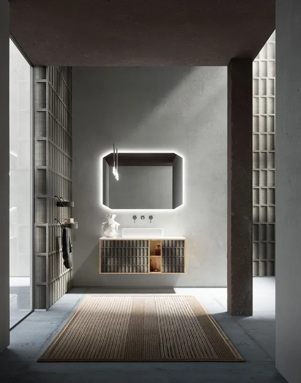 Bathroom Vanity Unit in Oak Des Evolution Natural 01 by Cerasa