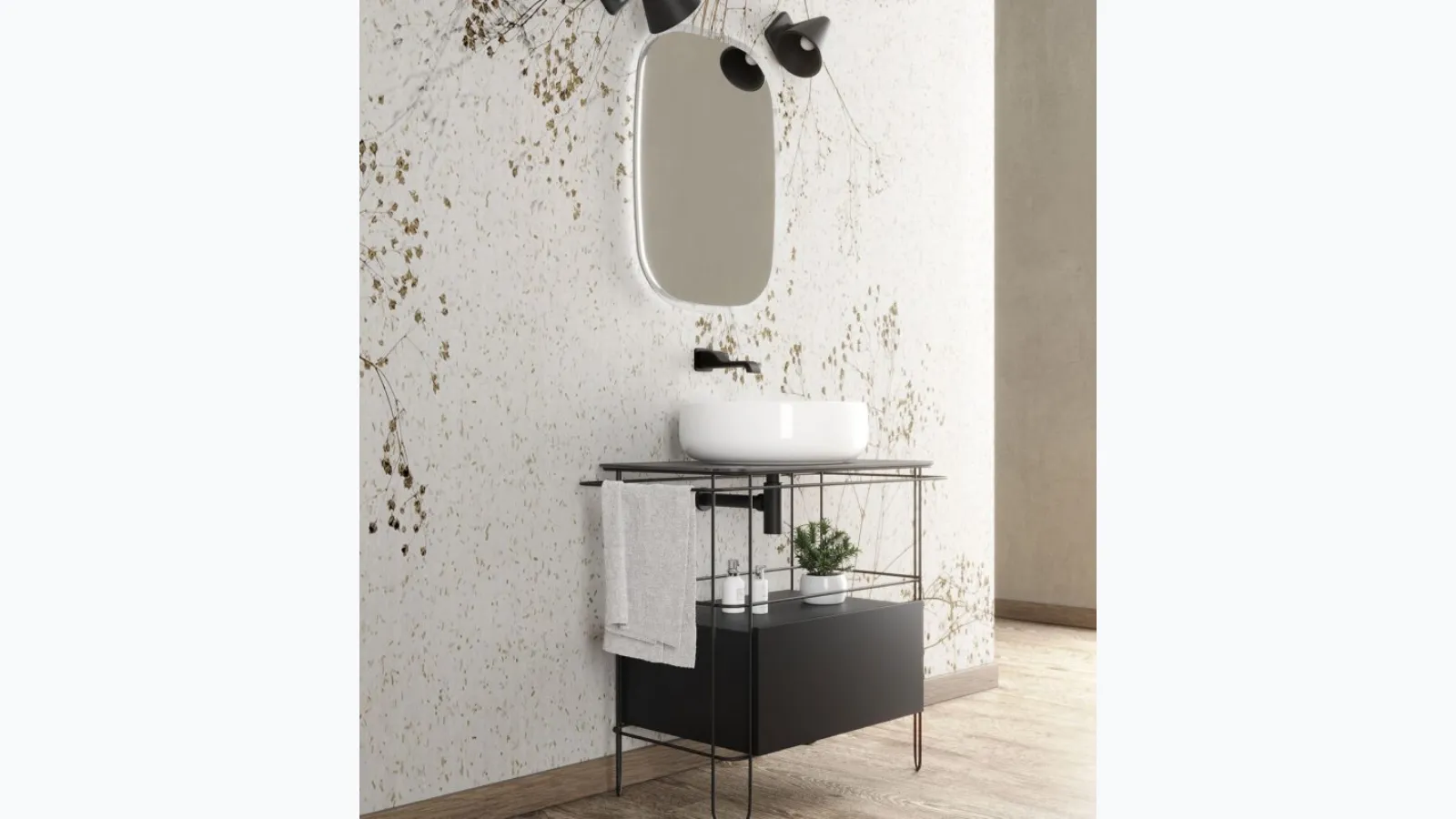 Floor-standing bathroom mobile Filo by Flaminia