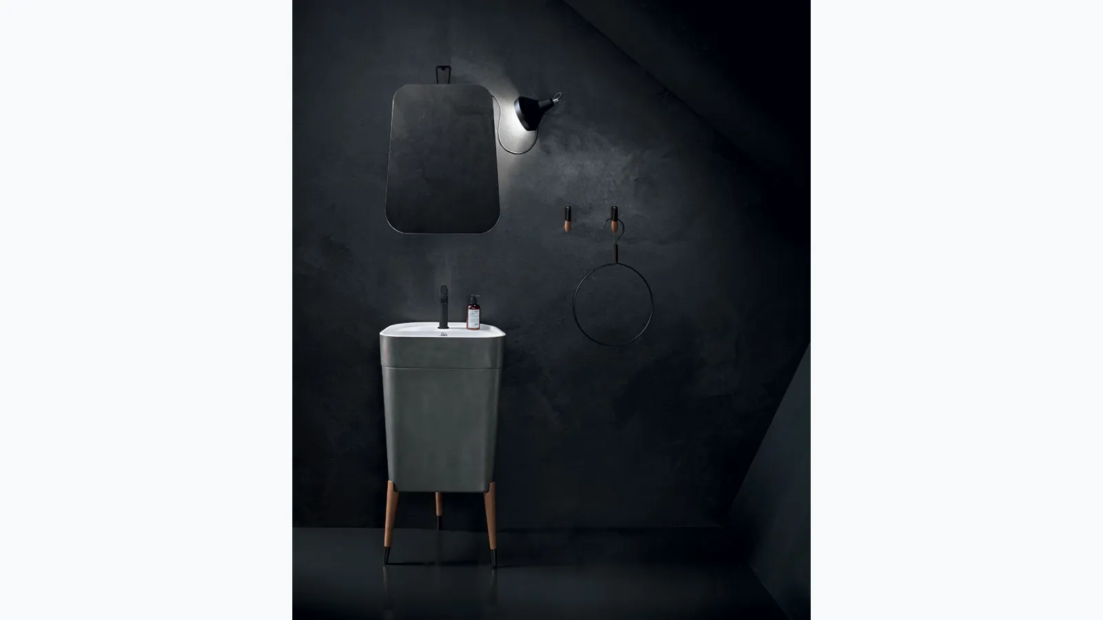 Free 03 washbasin in Metallic Iron finish by Cerasa.