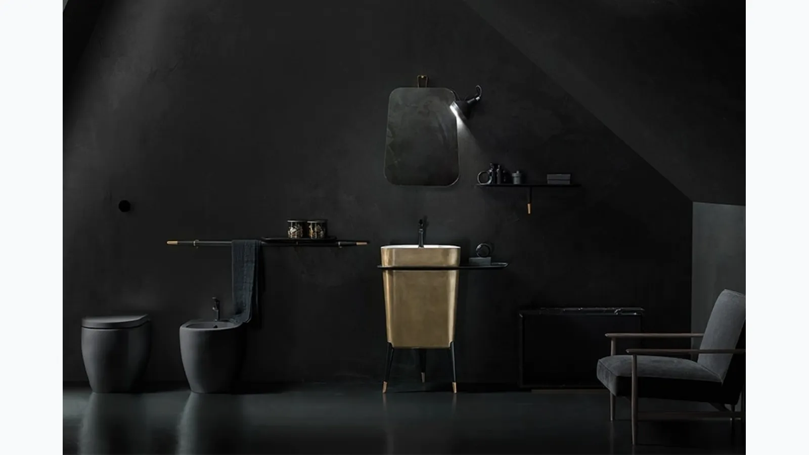 Free 04 washbasin in Metallic Bronze color by Cerasa.