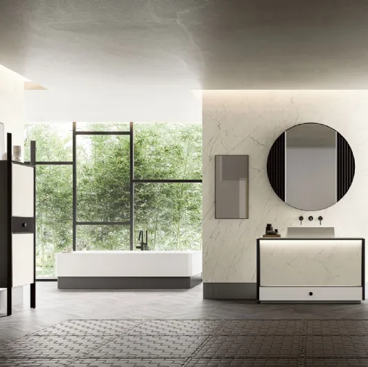 Bathroom cabinet Honey 00 in Laminam Statuarietto by Cerasa.