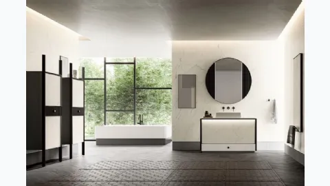 Bathroom vanity unit Honey 02 in Laminam Statuarietto by Cerasa