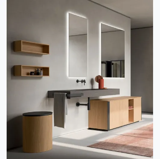 Bathroom Cabinet Honey 04 in Light Oak Veneer by Cerasa