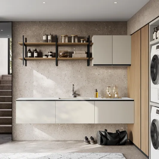 Bathroom furniture for laundry room Idrobox 04 by Birex.