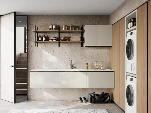 Bathroom furniture for laundry room Idrobox 04 by Birex.