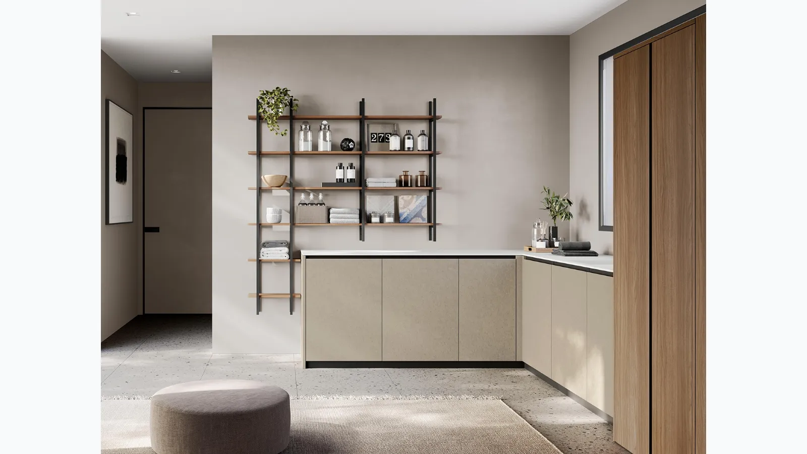 Bathroom furniture for laundry room Idrobox 07 by Birex.