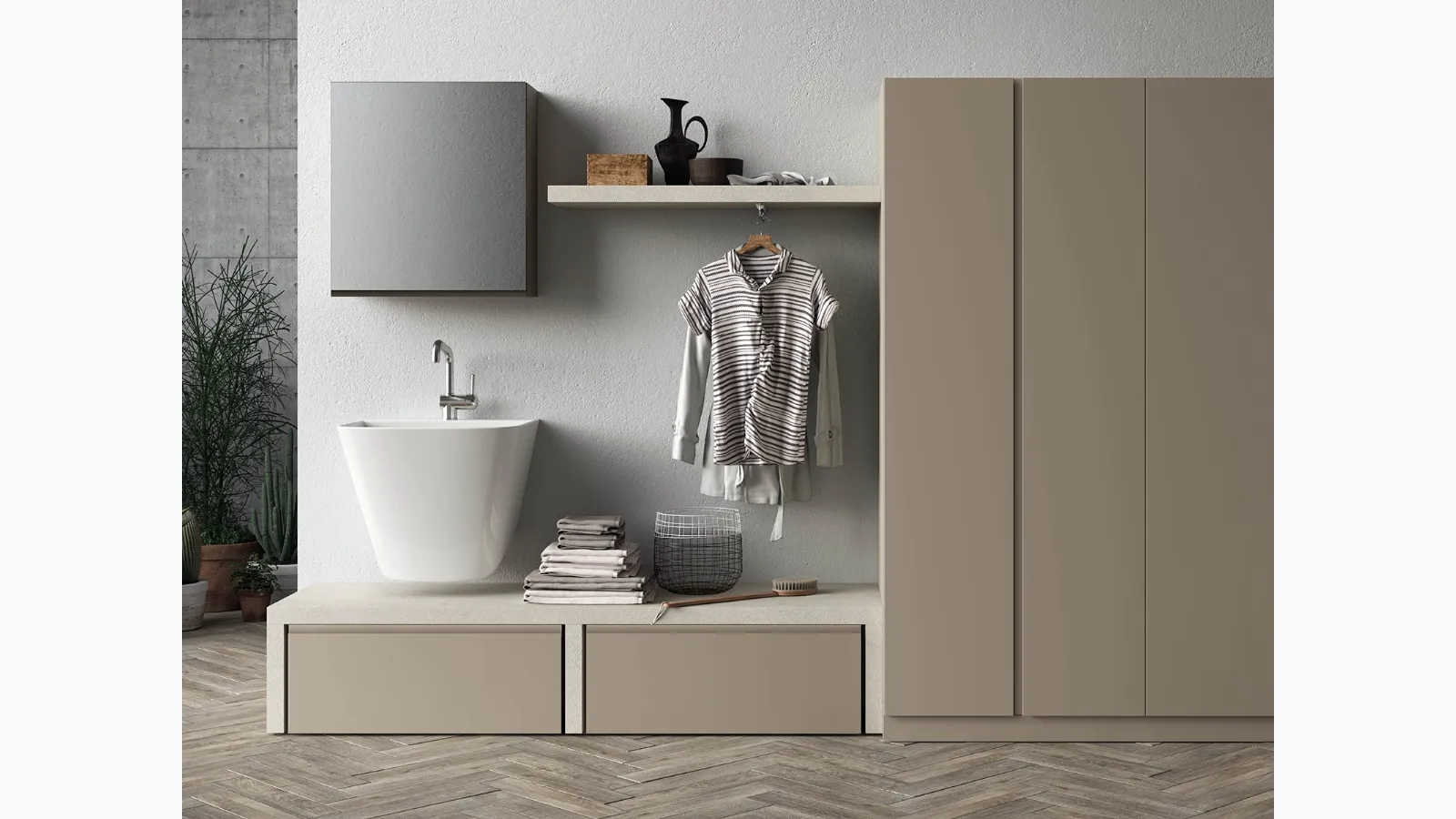 Bathroom furniture for laundry room - Idrobox 10 by Birex