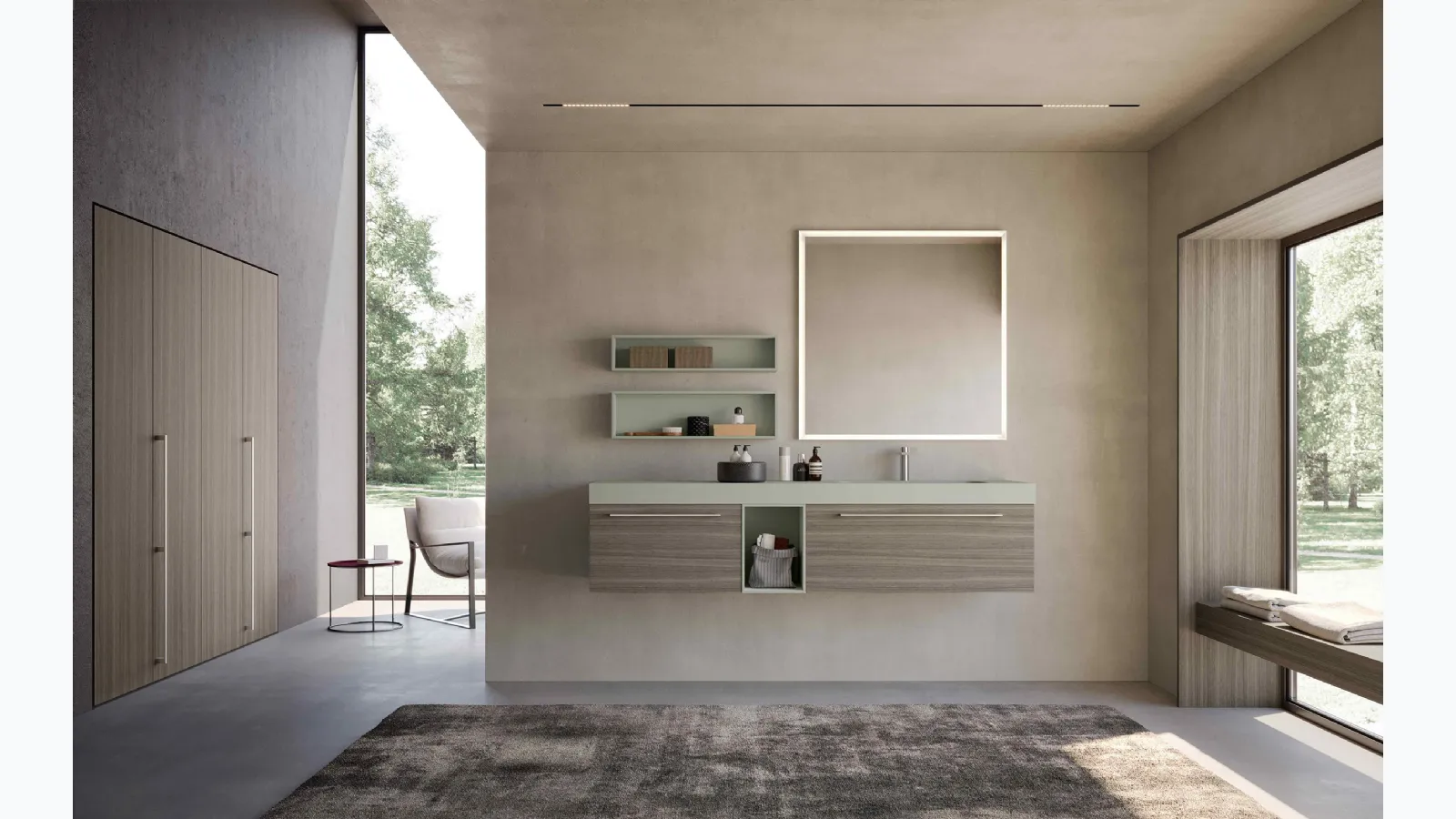 Suspended Lime Bathroom Vanity 0 Aster 032 by Azzurra.
