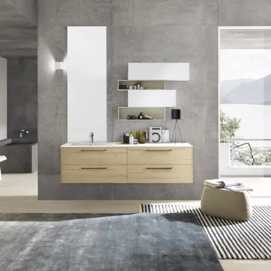 Wall-mounted bathroom furniture Lime 0 Comp 010 by Azzurra.