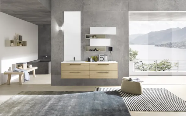 Wall-mounted bathroom furniture Lime 0 Comp 010 by Azzurra.