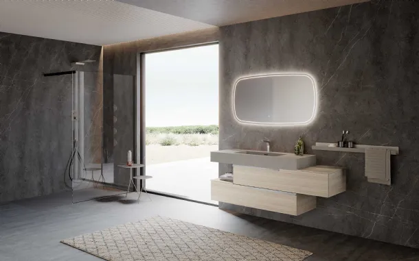 Suspended bathroom cabinet Lime 0 Fly 025 by Azzurra