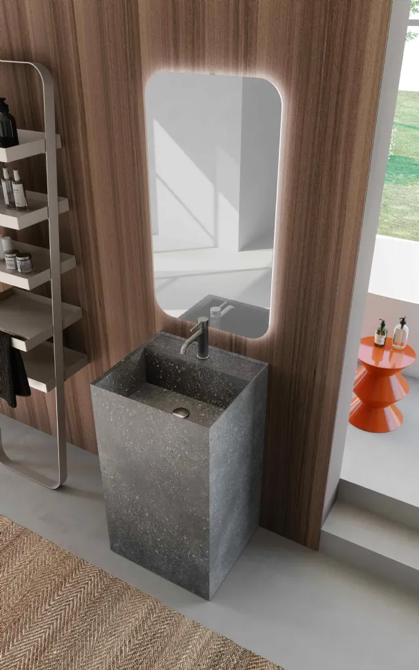 Ground Lime 0 Lime 034 bathroom cabinet in HPL Rox Black by Azzurra