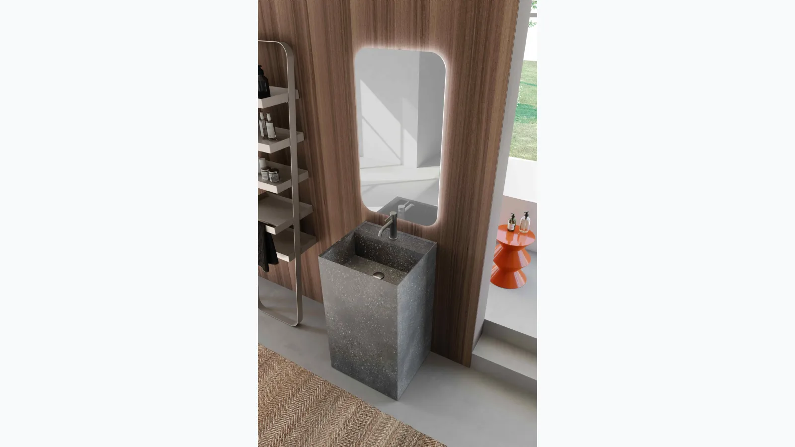 Ground Lime 0 Lime 034 bathroom cabinet in HPL Rox Black by Azzurra