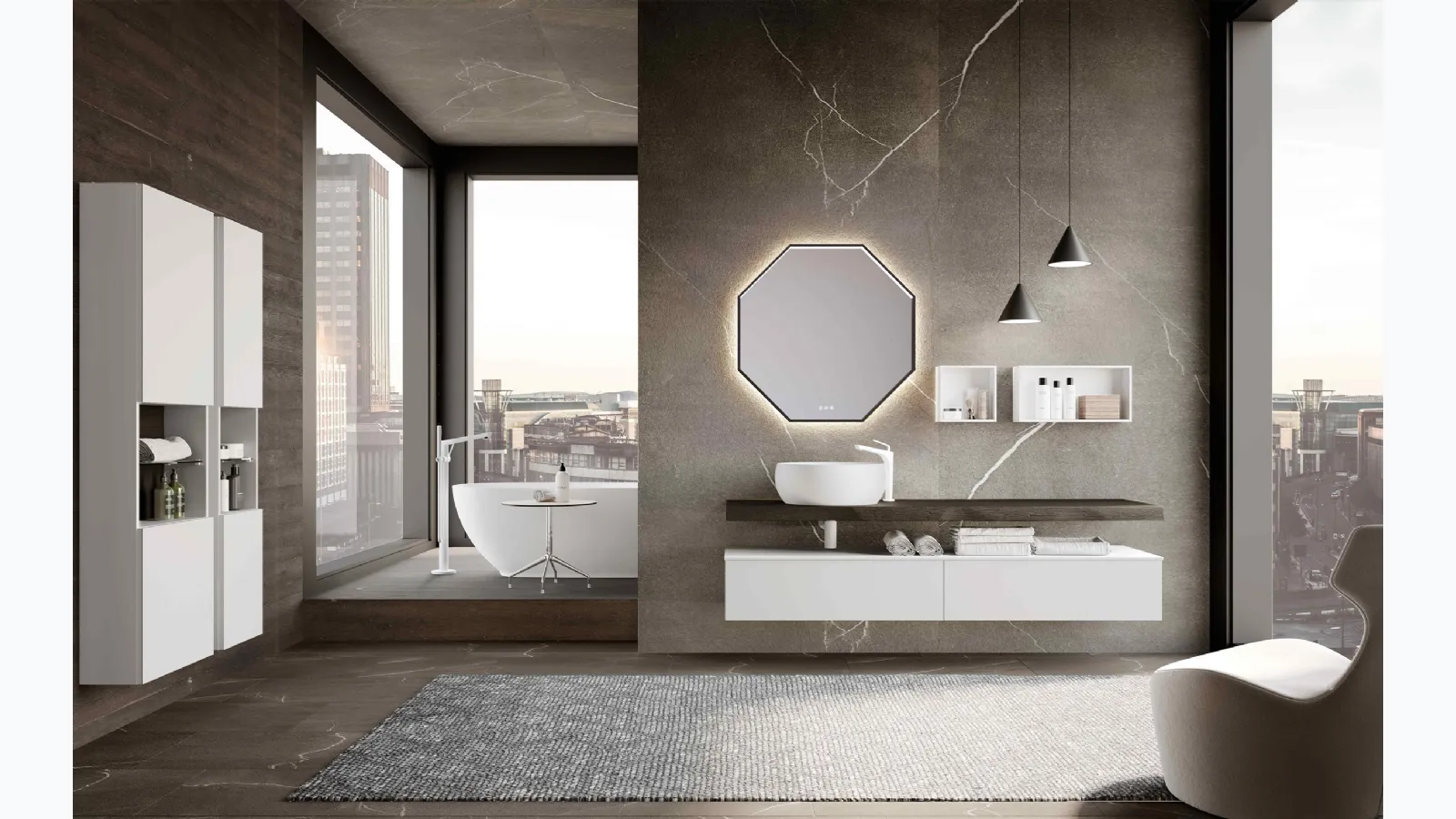 Suspended Lime 0 Push&Pull 031 Bathroom Cabinet by Azzurra