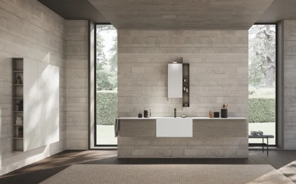 Suspended Lime 0 Simple 23 Bathroom Cabinet in Ash Oak by Azzurra.