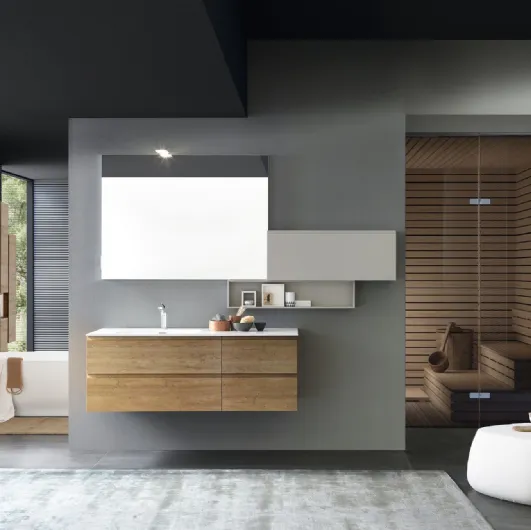 Suspended bathroom cabinet Lime 1|0 Comp J&T 009 by Azzurra