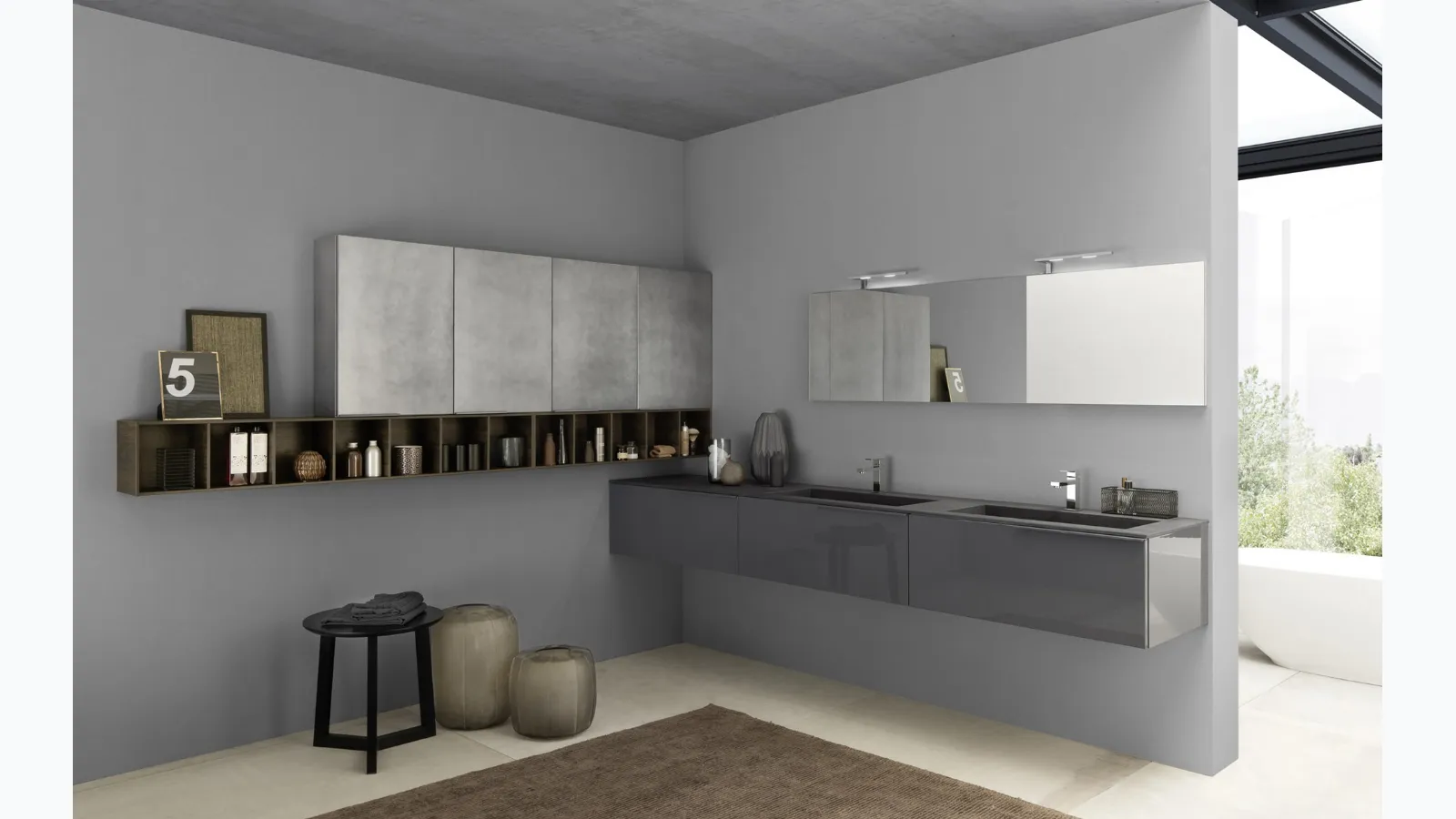 Suspended Lime 1|0 Comp J&T 016 Bathroom Cabinet by Azzurra