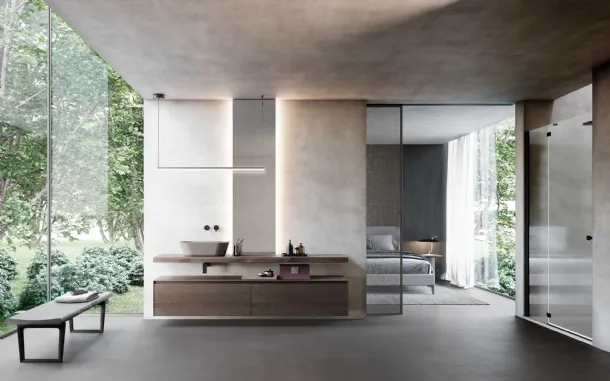 Bathroom Vanity Unit Lime 2-0 236 in Charcoal Oak by Azzur