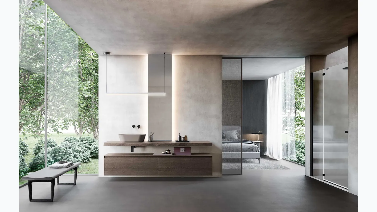 Bathroom Vanity Unit Lime 2-0 236 in Charcoal Oak by Azzur