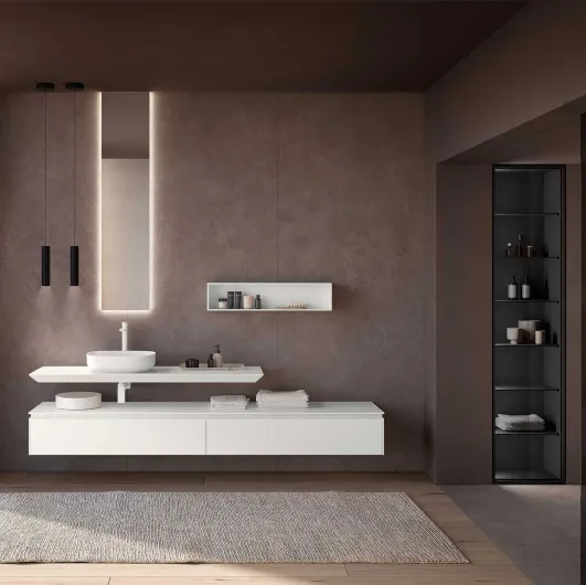 Lime 2-0 237 White Lacquered Bathroom Cabinet by Azzurra