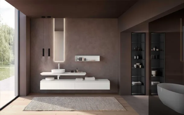 Lime 2-0 237 White Lacquered Bathroom Cabinet by Azzurra