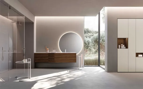 Bathroom Furniture Lime 2-0 240 in Decorative 3D Smoked Eucalyptus by Azzur