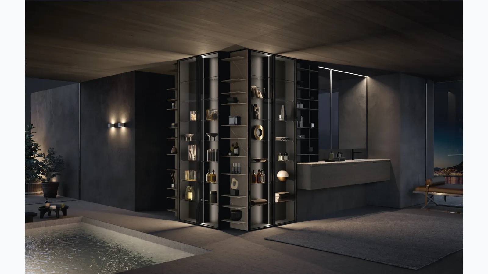 Suspended Lime 3-0 306 Bathroom Cabinet in Ashen Oak by Azzurra.