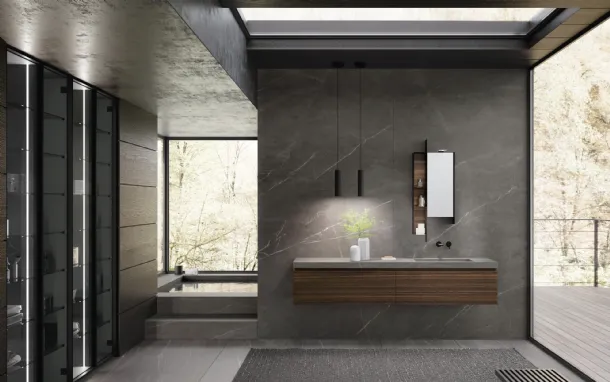 Wall-mounted Bathroom Vanity Lime 3|0 Comp 02 by Azzurra