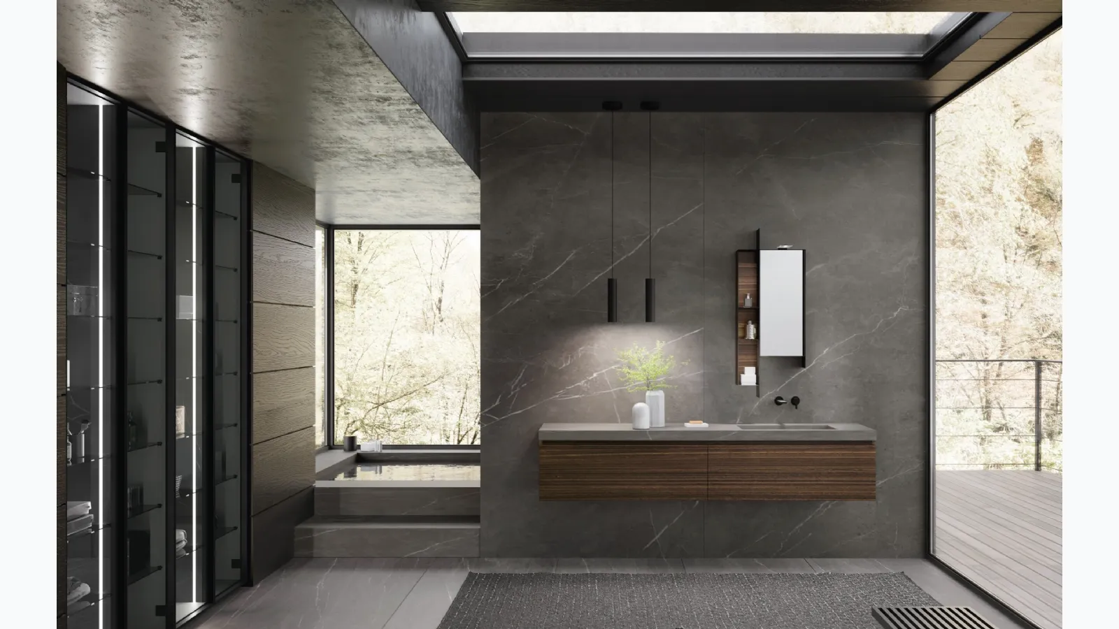 Wall-mounted Bathroom Vanity Lime 3|0 Comp 02 by Azzurra