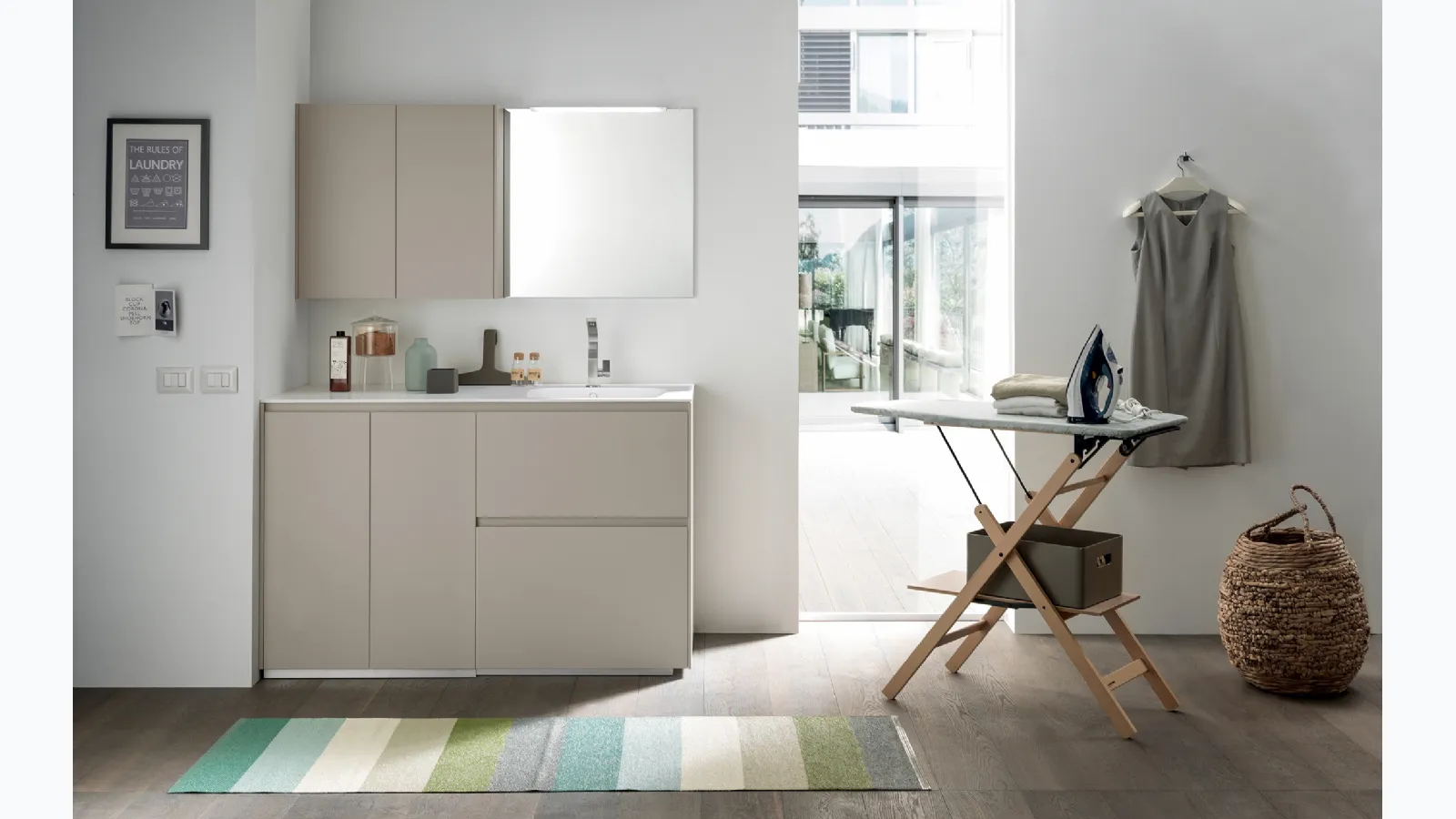 Mobile Laundry in matte lacquered Lime Wash Comp 05 by Azzurra