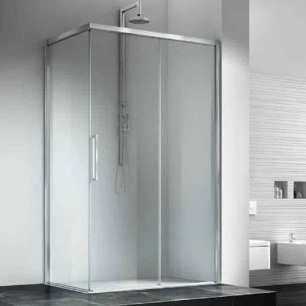Sliding door shower box with metal profiles Live Top by Megius.